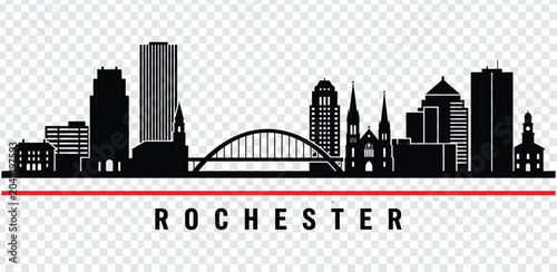 Bild auf Leinwand Rochester new york city skyline silhouette vector illustration