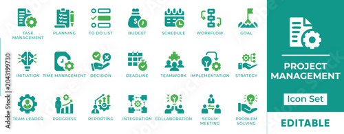 Bild auf Leinwand Project Management Task Workflow Agile Scrum Deadline Strategy Teamwork Vector I