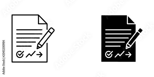 Obraz na plátně Document editing and signature icon set with document signature contract