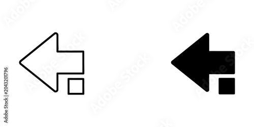 Fotografie Left arrow icon with accompanying square shape vector illustration, direction