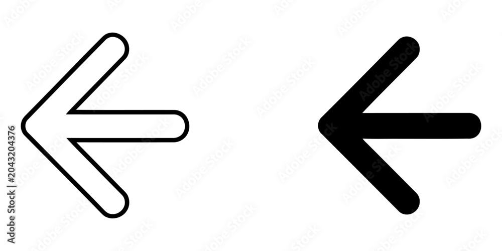 Foto Minimalist left pointing arrow icons vector design with direction, navigation