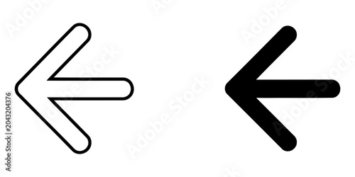 Photos Minimalist left pointing arrow icons vector design with direction, navigation
