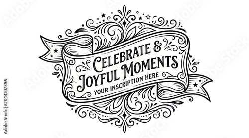 Cuadro en lienzo Celebrate Joyful Moments Decorative Banner - Custom Text Space