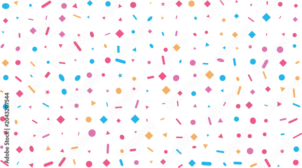 Obraz premium Colorful geometric shapes pattern with pink blue and yellow on white background