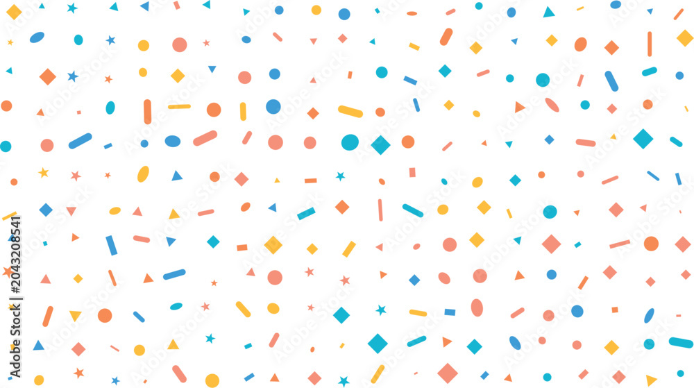 Φωτογραφία Colorful confetti scatter pattern festive geometric shapes background