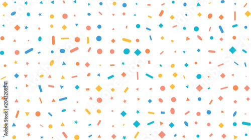 Tableau sur toile Colorful confetti scatter pattern festive geometric shapes background