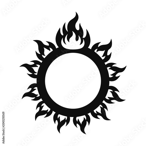 Fire Ring Symbol icon silhouette vector isolated illustration design