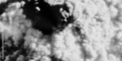 Fotografie Black radial halftone circles