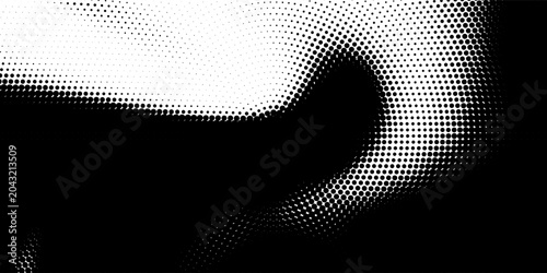 Tableau sur toile Black radial halftone circles