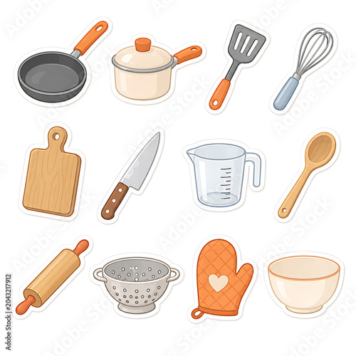 Kitchen Utensils Sticker Pack Set