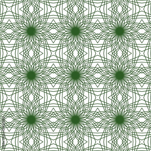 ​Luxury green guilloche seamless pattern for certificate decoration background.