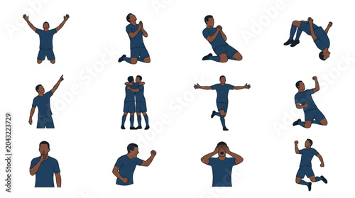 Bilde på lerret Athletes Celebrating Various Victory Poses.