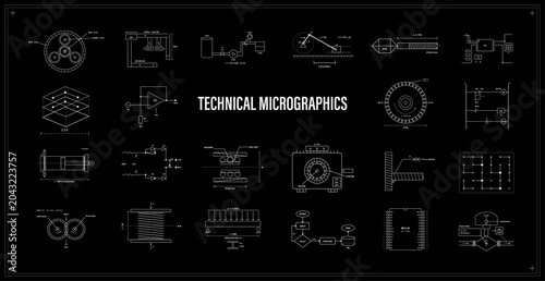 Photos Technical Micrographics Engineering Blueprint Set