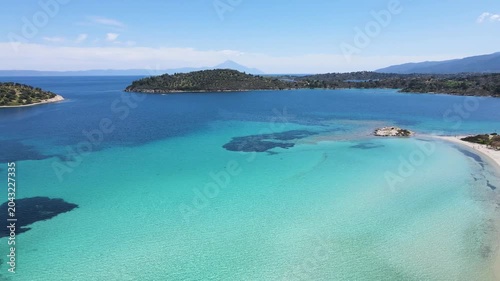 Amazing view of Sithonia coastline near Lagonisi Beach, Chalkidiki, Central Macedonia, Greece