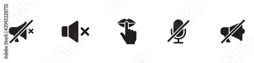 Fotografie Mute and silence icon set