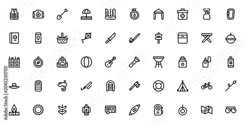 Obraz na plátně Summer Camp icon set
