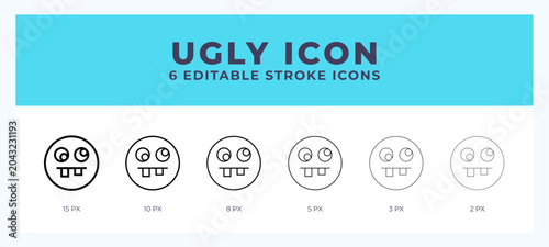 Принти на полотні Ugly line icon vector illustration. Trendy styles.