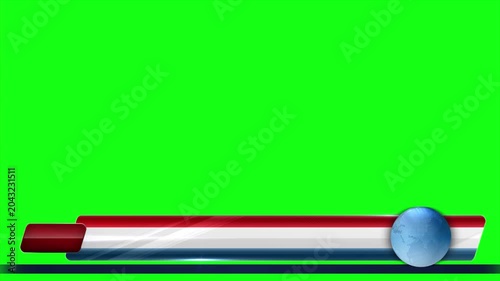 Modern Red and White Lower Third Graphic Overlay on Green Screen