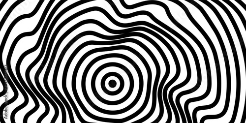 Fotografie Twisting Whirl Motion and 3D Illusion in Abstract Op Art Striped Lines Pattern