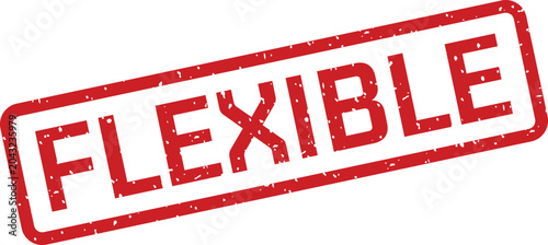 Billede på lærred A bold red rectangular rubber stamp featuring the word FLEXIBLE with a grunge te