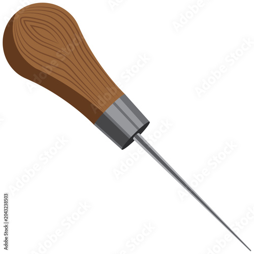 Φωτογραφία Leatherworking awl, stitching awl vector.
