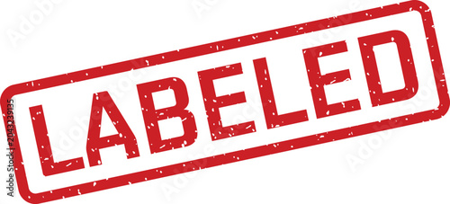 Obraz na plátně Labeled rubber stamp illustration red ink on white background for document appro