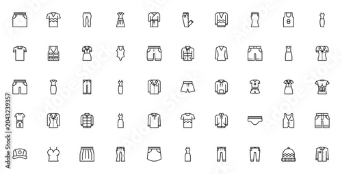 Bild auf Leinwand Clothes icon set