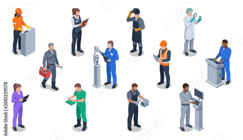 Obraz na plátně Factory workers and industrial manufacturing team operating machinery and equipm