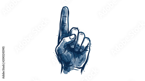 Schilderij op canvas Hand pointing up, single finger, focus, attention, direction, idea, decision, ch