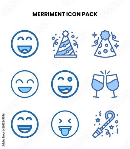 Foto Merriment Two Colour Vector Icons Pack