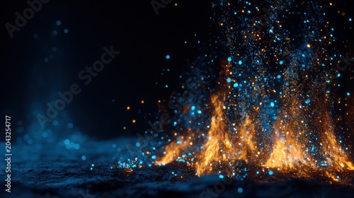 Abstract fire and particles illustration