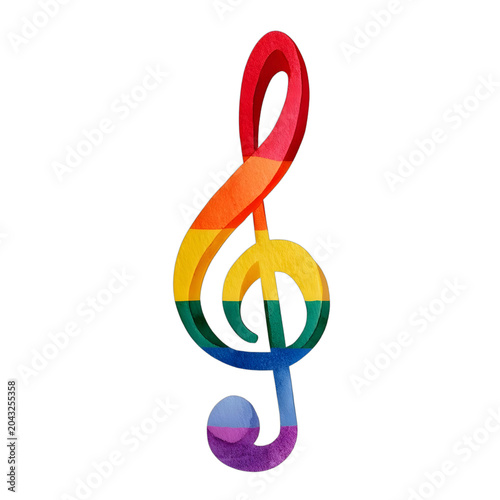 Colorful Rainbow Music Note Illustration