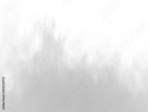 Foto Dense fluffy puffs of white smoke and fog on transparent png overlay background