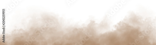 Cuadro en lienzo Brown dust sand soil smoke cloud particles isolated on transparent png white bac