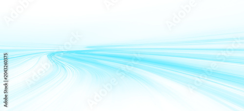 Slika na platnu Night futuristic road tunnel with blue speed light blur, abstract technology concept, modern digital highway network, urban transportation connection and vector illustration design art