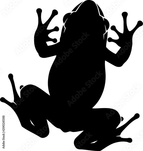 Black silhouette of a frog sitting