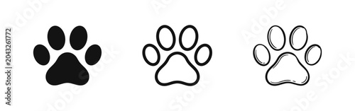 Canvas Print Animal Paw Print Footprint Icon Set