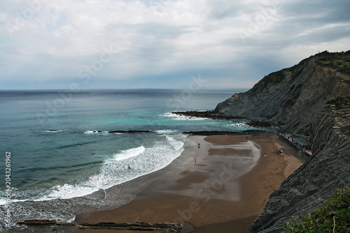 Atlantic coast and cliffs in the Basque Country, Spain
