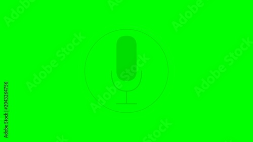 Animated Microphone Icon on Green Background