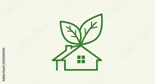 Schilderij op canvas Green house with leafy roof in eco friendly environment outdoors