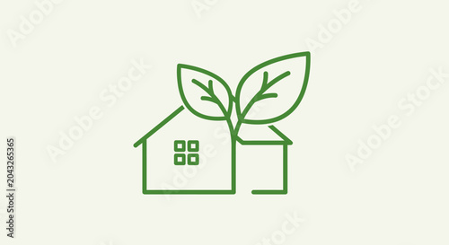 Photography An eco-friendly house with a green plant growing out of it symbolizes sustainable living