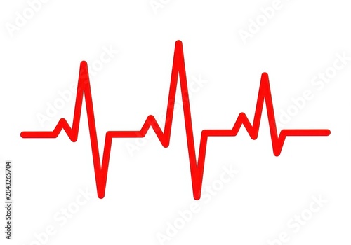 Red heartbeat line medical icon vector illustration isolated on white background