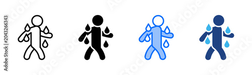 Sweat icon set multiple style collection
