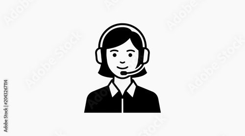 An illustration of a customer service representative wearing a headset and smiling, ready to assist.