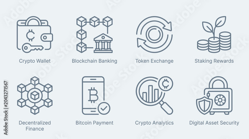 Financial Icons Set for Digital Business.