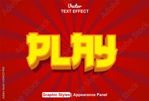 Editable text effect featuring a bold yellow typography on red sunburst background.