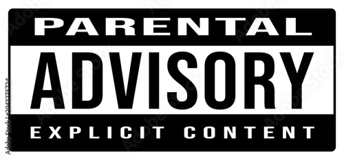Foto Wide rectangular parental advisory explicit content sticker