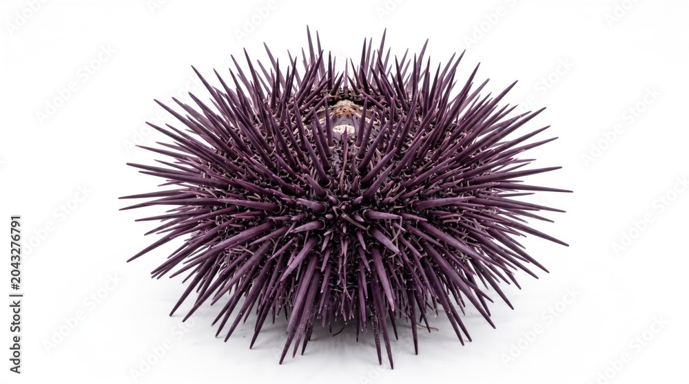 Naklejka premium Purple Sea Urchin on White Background