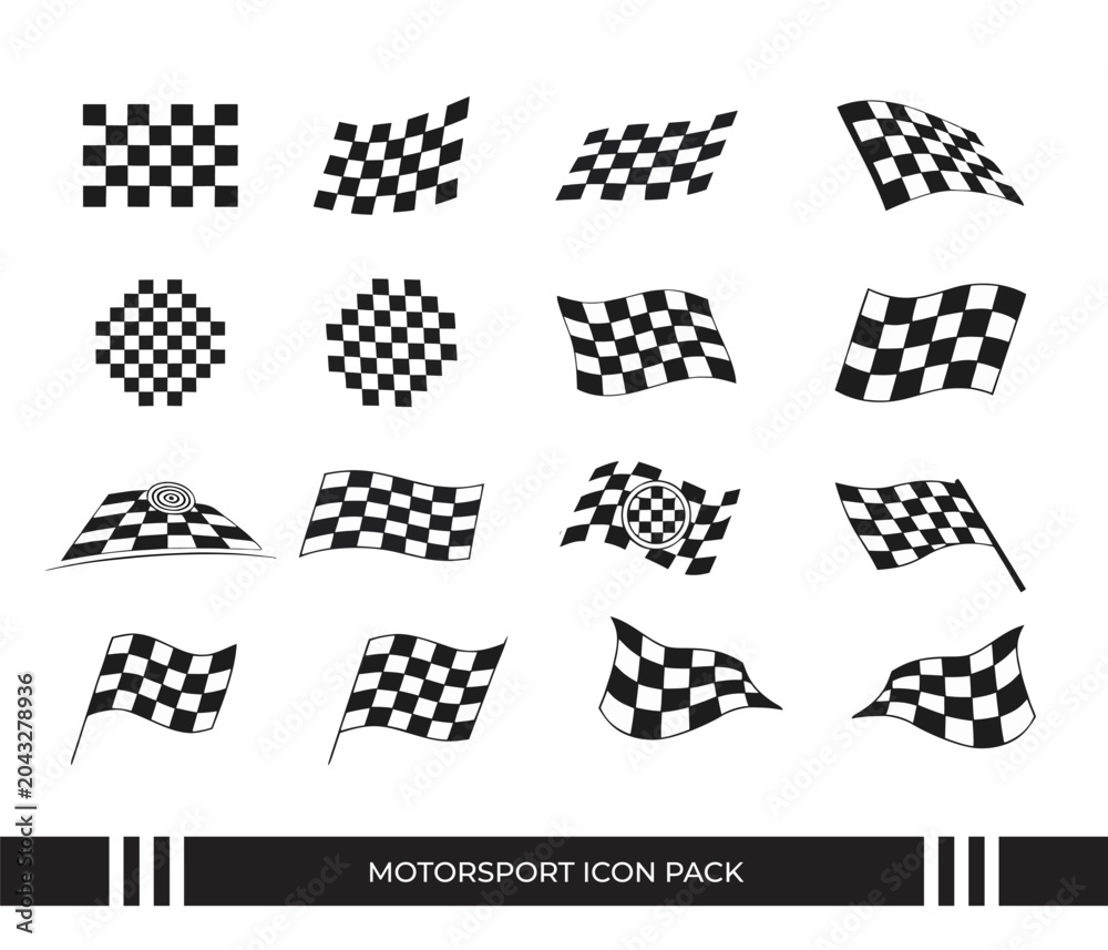Naklejka premium Checkered flag vector collection for motorsports and racing graphics