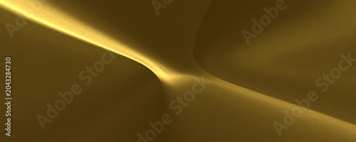 Schilderij op canvas metallic gold background exudes a luxurious, warm, and futuristic feel, with floating golden ribbons of light and moving waves